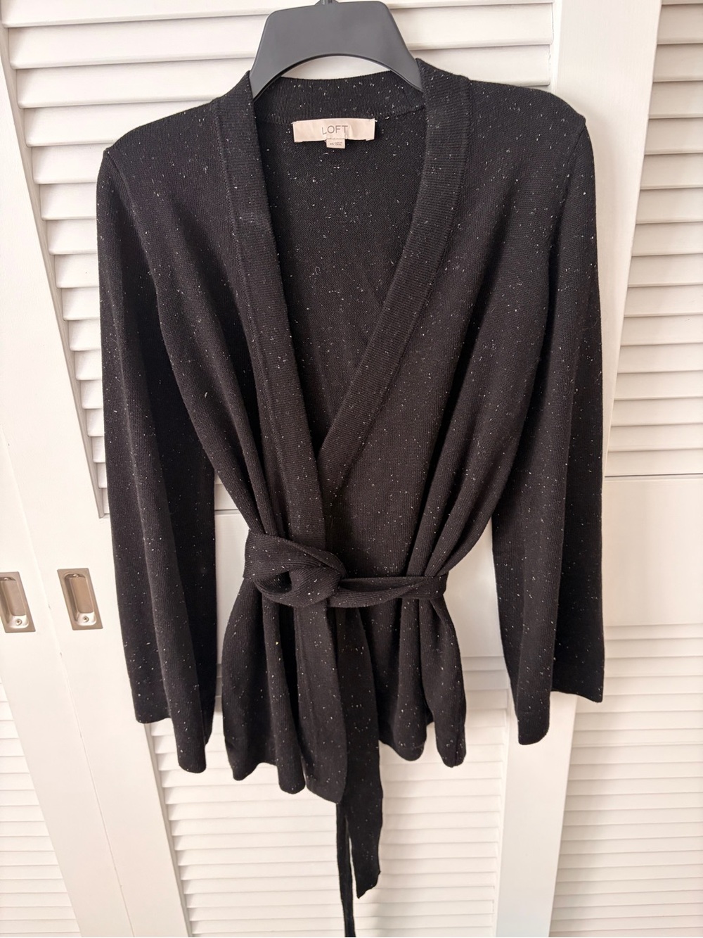 LOFT Black Wrap Sweater